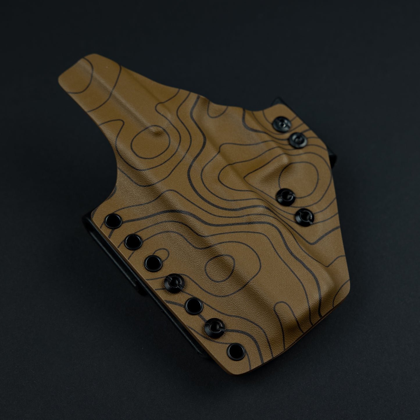 AIWB Kydex Holster, Dual Clip, Infused, Back View, Brown