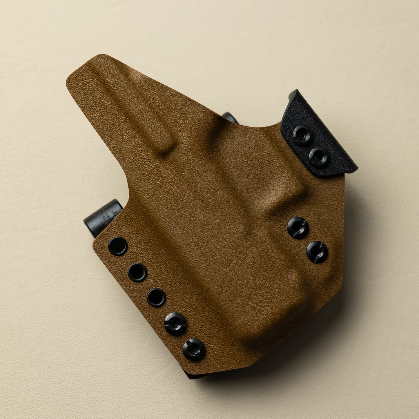 AIWB Kydex Holster, Dual Clip, Brown, Back View