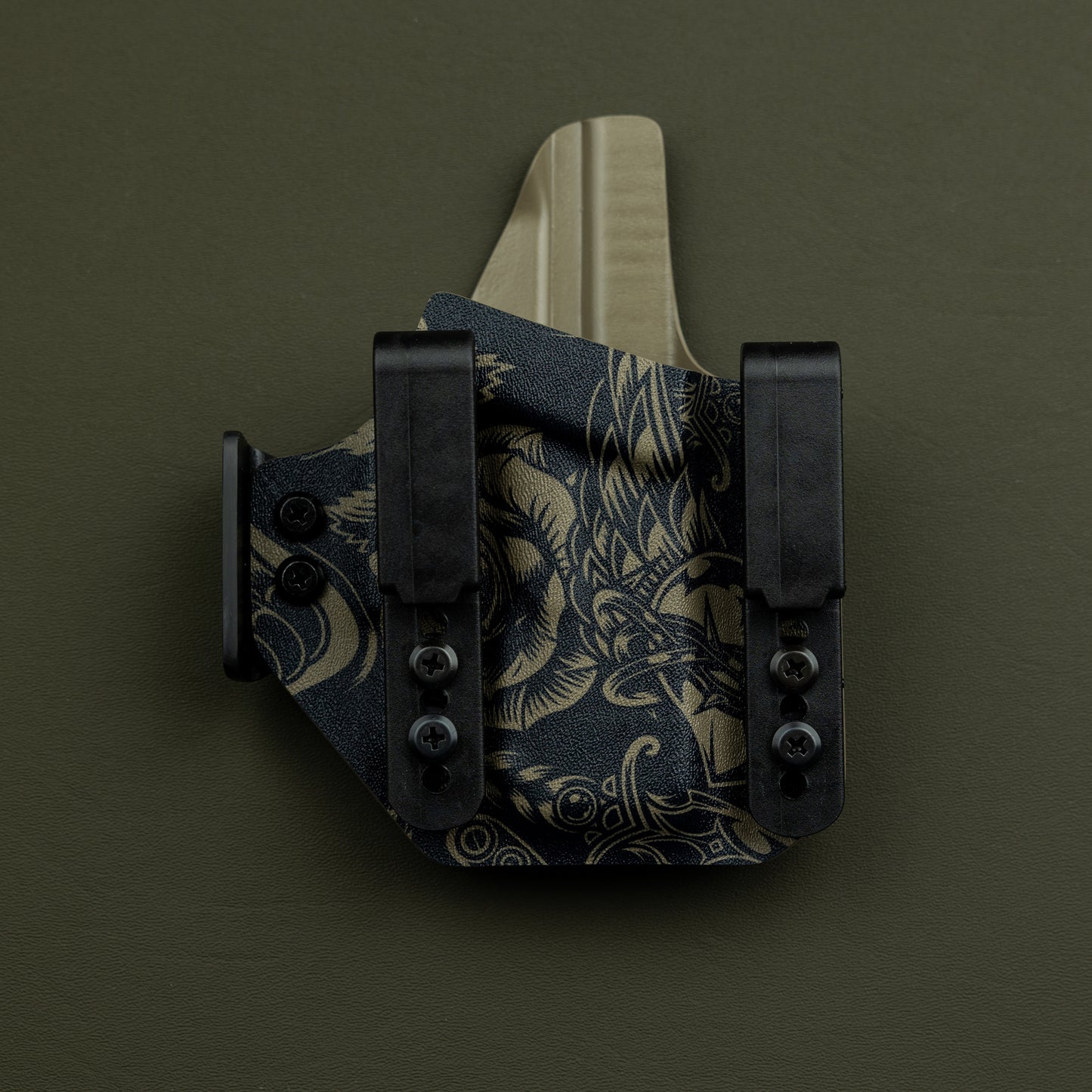 AIWB Kydex Holster, Dual Clip, Infused, Front View